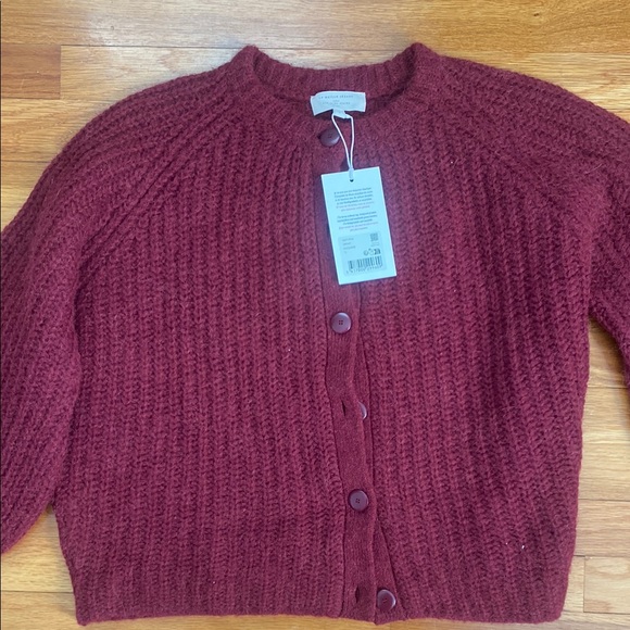 Sezane Emile cardigan in burgundy - Picture 4 of 5